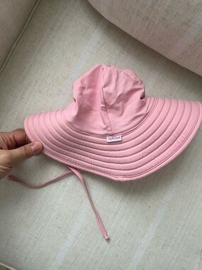 Ruffle Butts Pink Quilted Sun Hat with Chin Tie